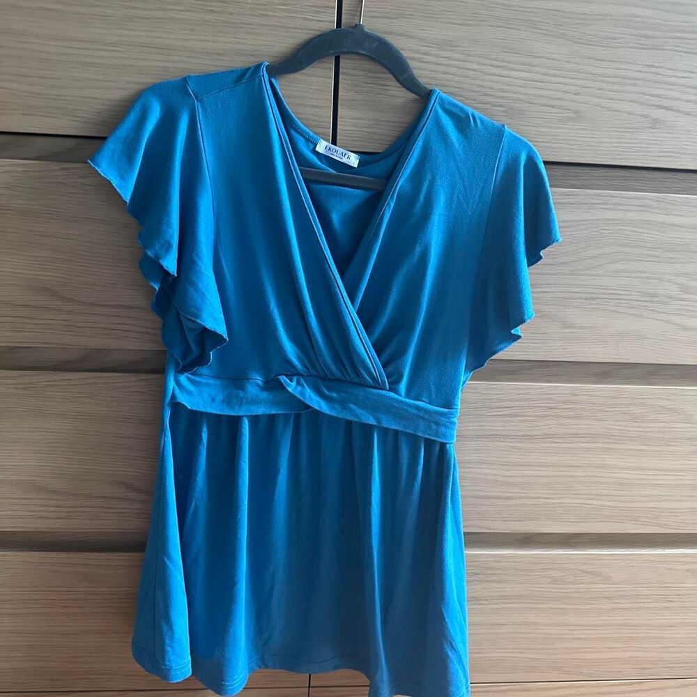Ekouaer Women's Blue Blouse